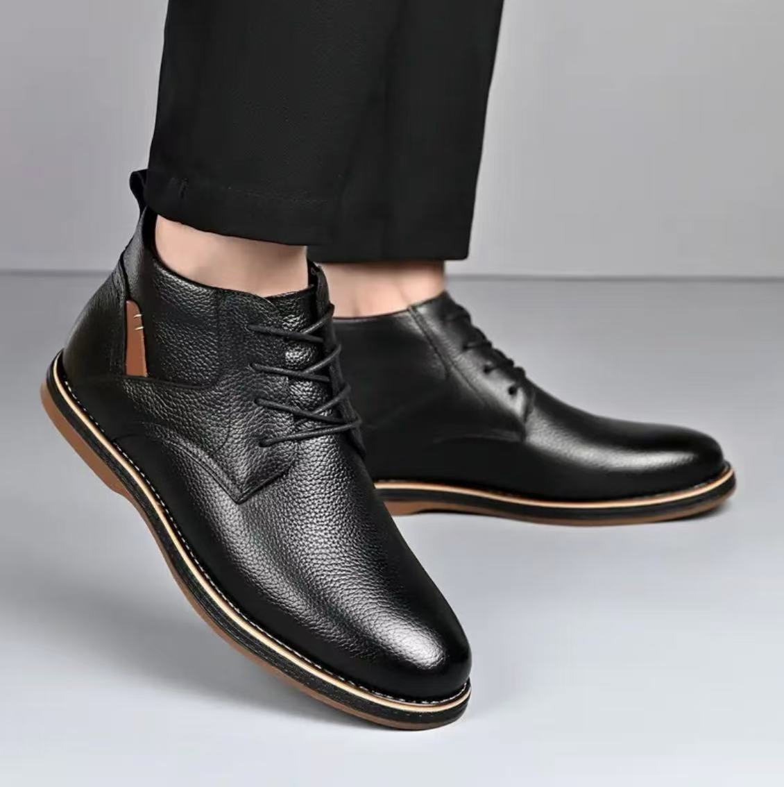 Winter Leather Boots with EVA Rubber Sole