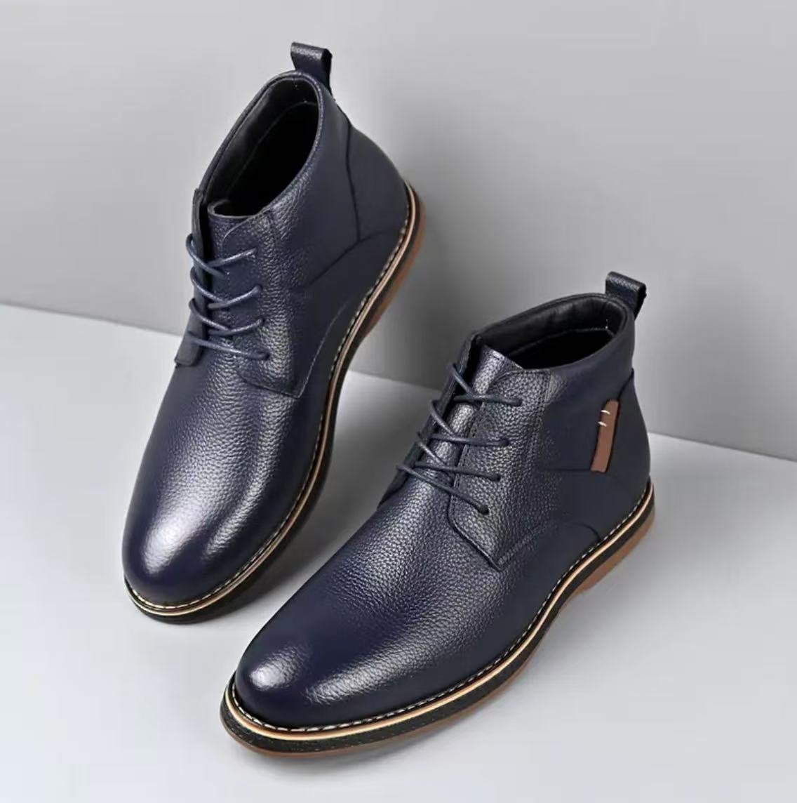 Winter Leather Boots with EVA Rubber Sole