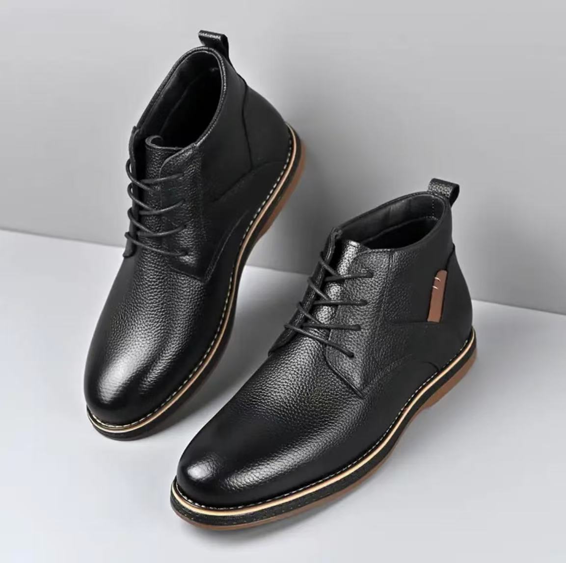 Winter Leather Boots with EVA Rubber Sole