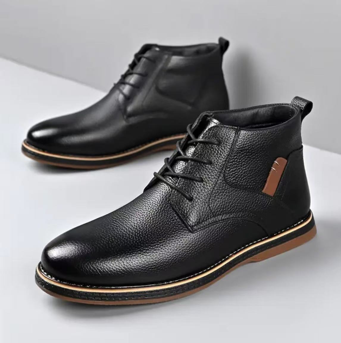 Winter Leather Boots with EVA Rubber Sole