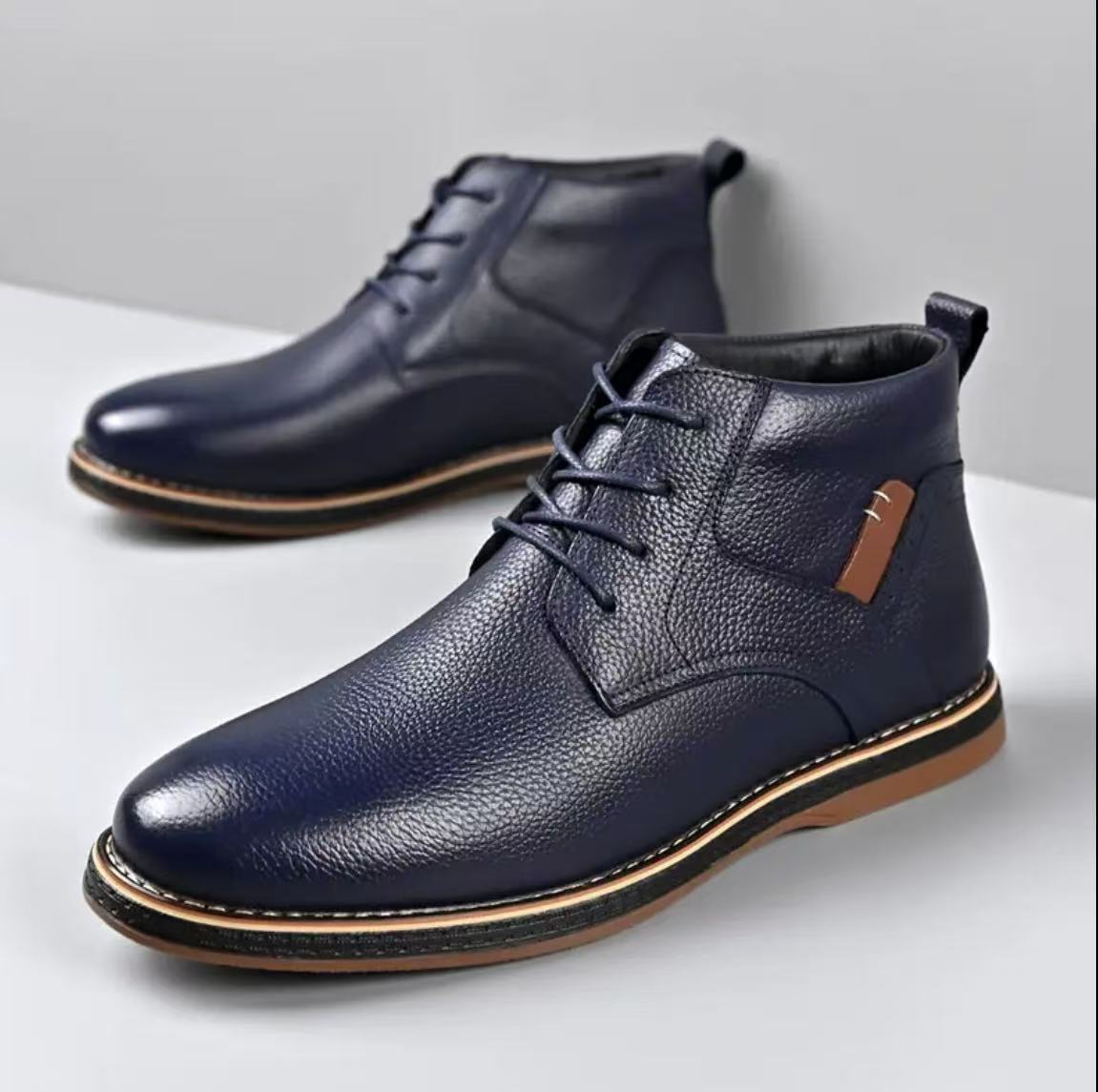 Winter Leather Boots with EVA Rubber Sole