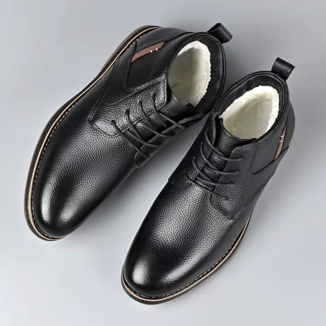 Winter Leather Boots with EVA Rubber Sole