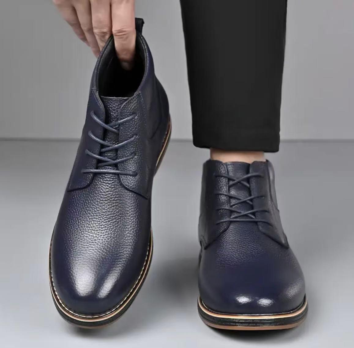 Winter Leather Boots with EVA Rubber Sole