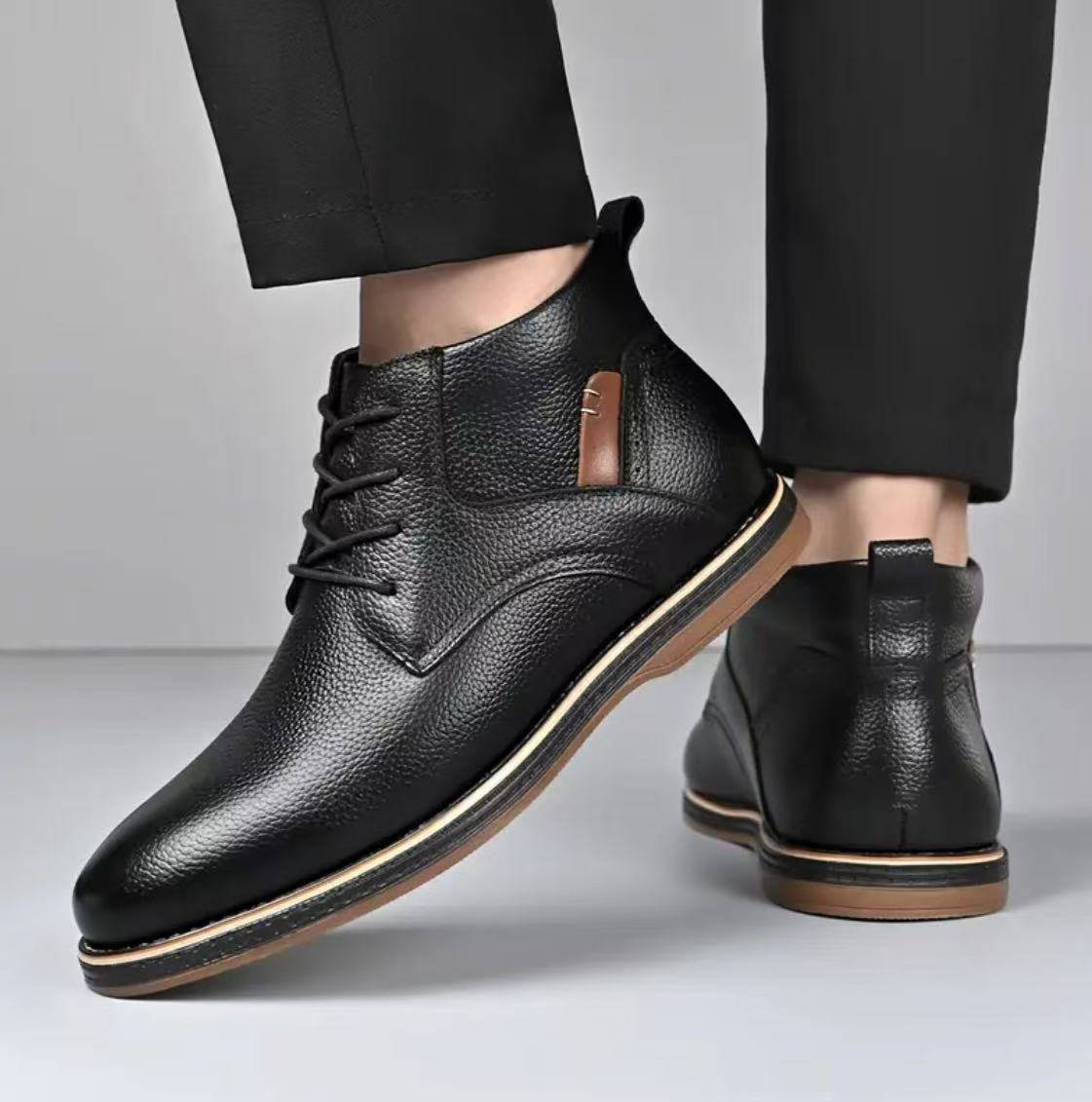 Winter Leather Boots with EVA Rubber Sole