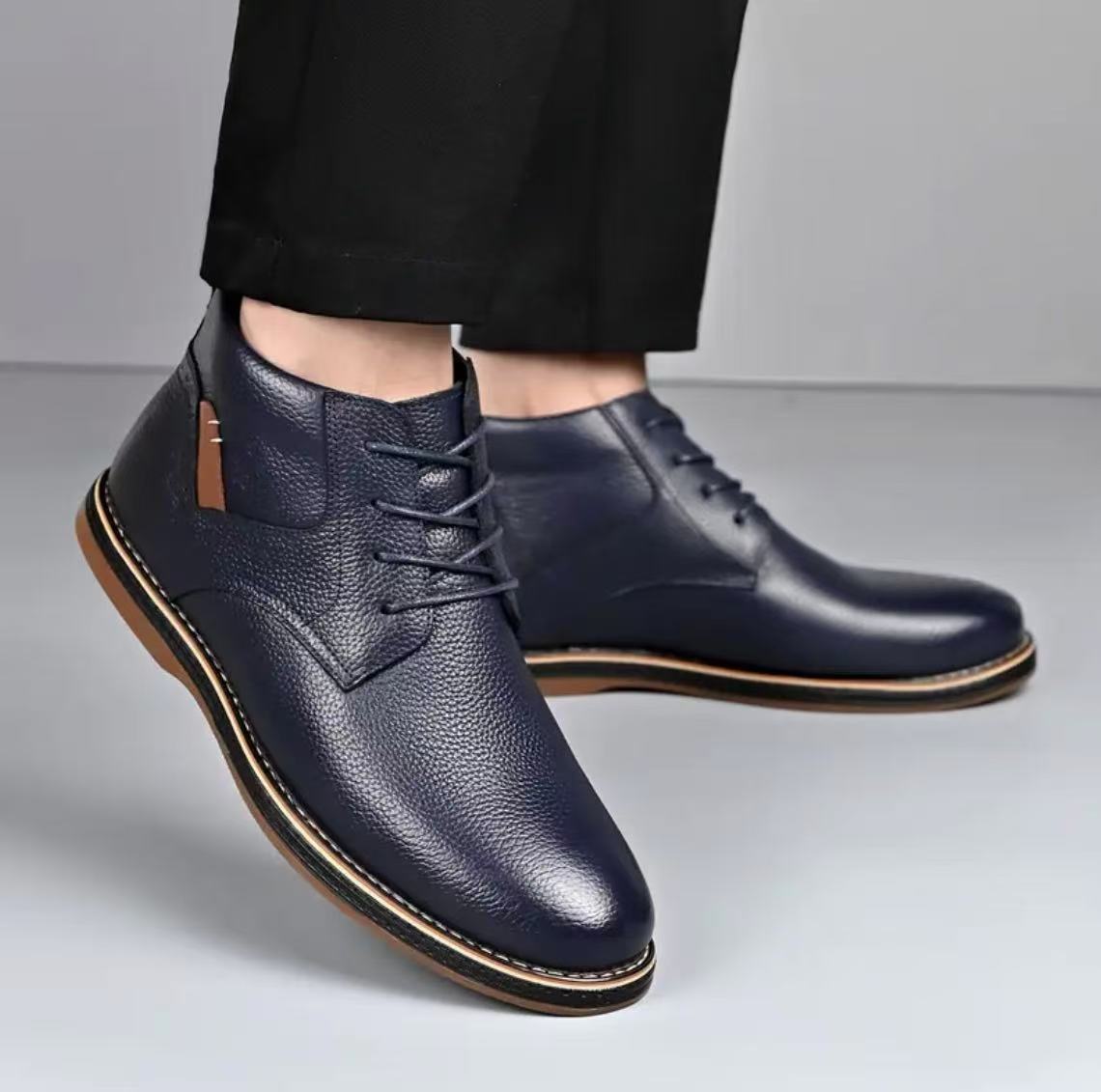 Winter Leather Boots with EVA Rubber Sole