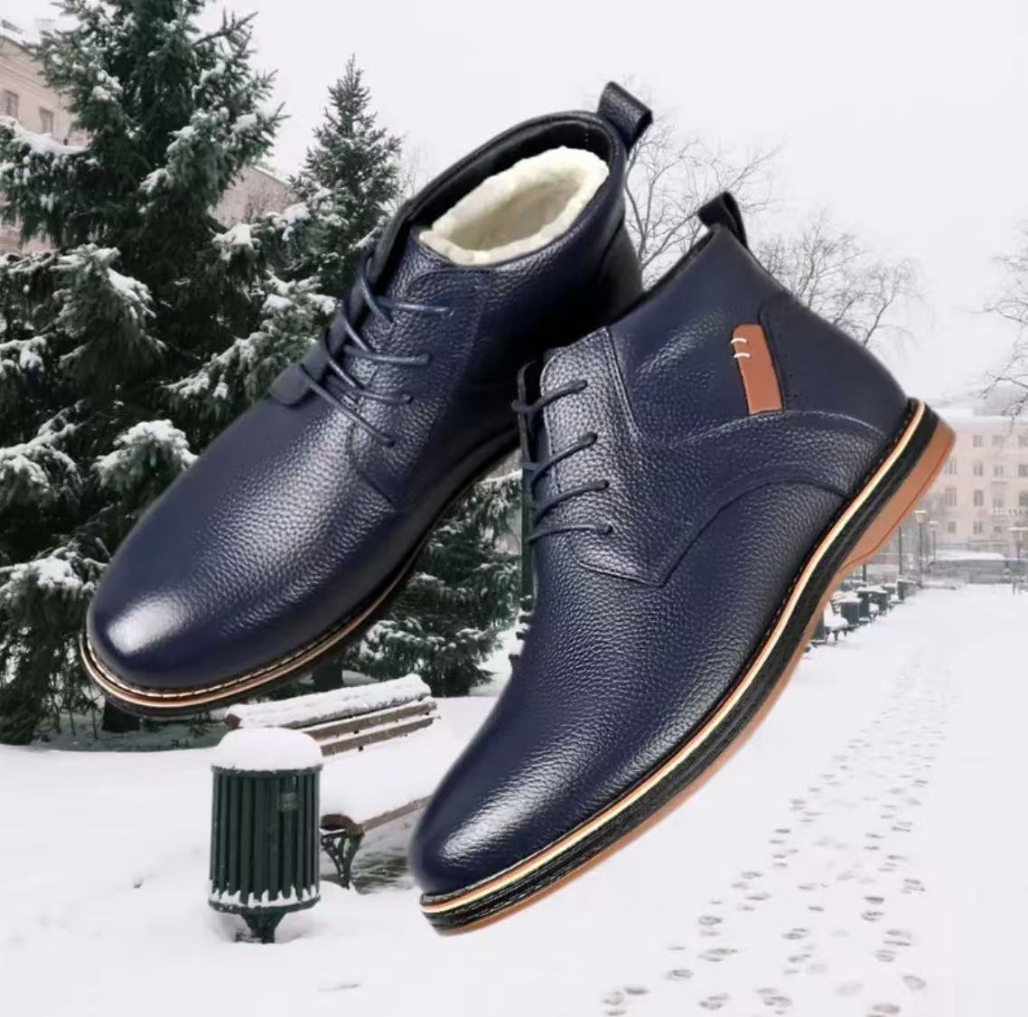 Winter Leather Boots with EVA Rubber Sole